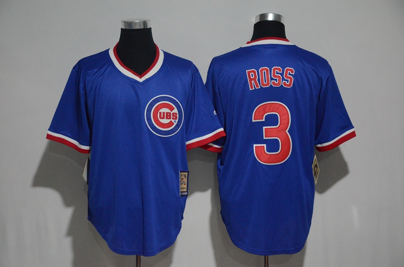 2017 MLB Chicago Cubs #3 Ross Blue Throwback Jersey->->MLB Jersey